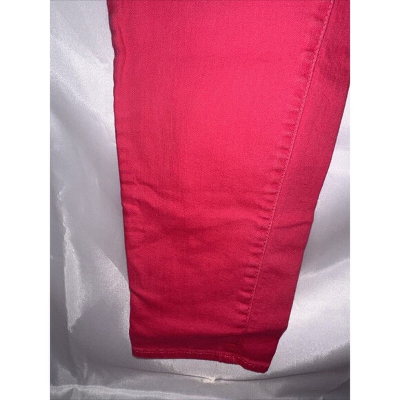 ELLE Women's Solid Bright Pink Mid-Rise Skinny Denim Jeans Pants Size 10 - Picture 5 of 11